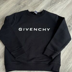 Kids Givenchy Black Crewneck Sweatshirt with White Logo
